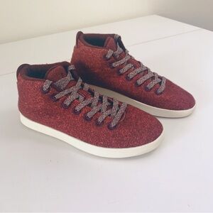 Allbirds "Wool Piper" Burgundy Mids Sneakers ~ 8